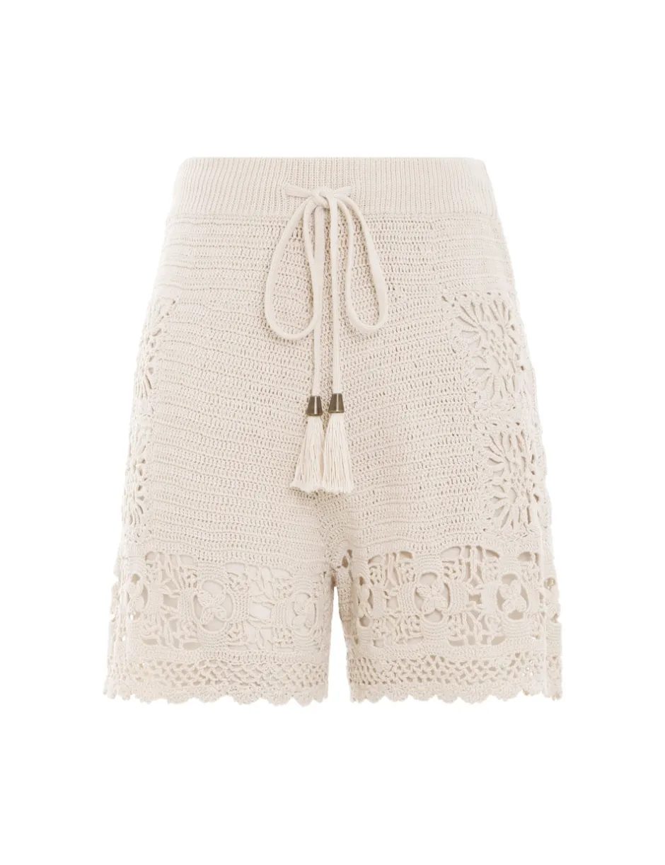 ZIMMERMANN Chintz Hand Crochet Shorts