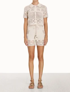 ZIMMERMANN Chintz Hand Crochet Shorts