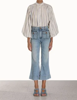 ZIMMERMANN Chintz Striped Billow Blouse