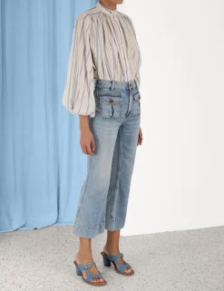 ZIMMERMANN Chintz Striped Billow Blouse