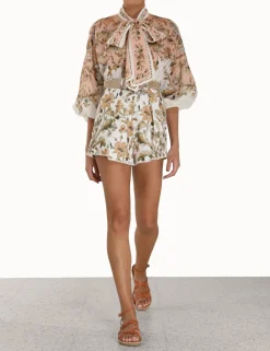 Best ZIMMERMANN Chintz Tie Neck Blouse