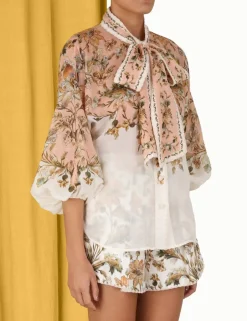 Best ZIMMERMANN Chintz Tie Neck Blouse