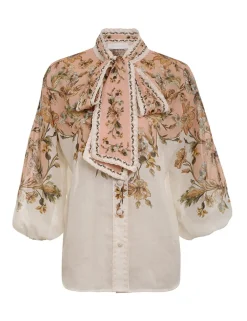 New ZIMMERMANN Chintz Tie Neck Blouse