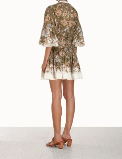 Sale ZIMMERMANN Chintz Tie Neck Mini Dress