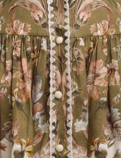 Sale ZIMMERMANN Chintz Tie Neck Mini Dress