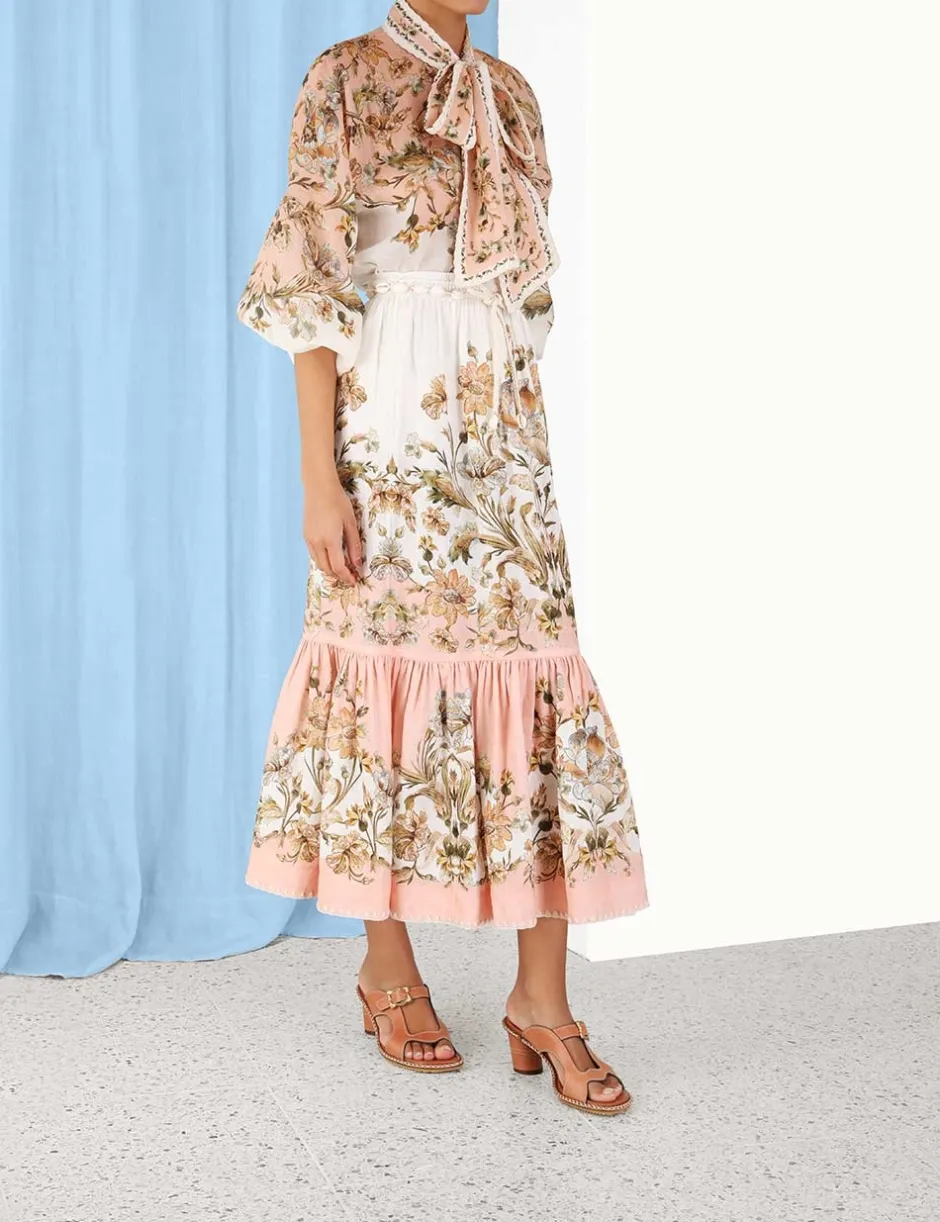 Sale ZIMMERMANN Chintz Tiered Midi Skirt