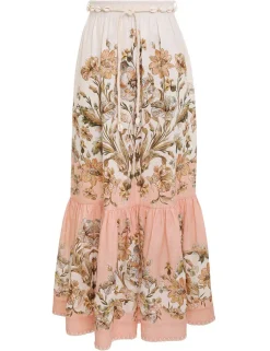 Sale ZIMMERMANN Chintz Tiered Midi Skirt