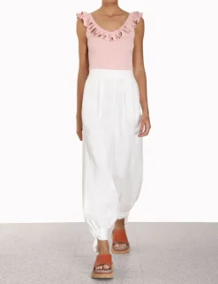 ZIMMERMANN Chintz V-Neck Frill Tank