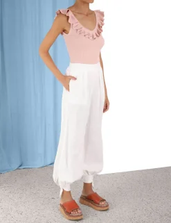 ZIMMERMANN Chintz V-Neck Frill Tank