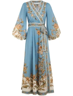 Best ZIMMERMANN Chintz Wrap Midi Dress