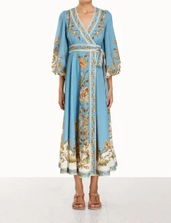Best ZIMMERMANN Chintz Wrap Midi Dress