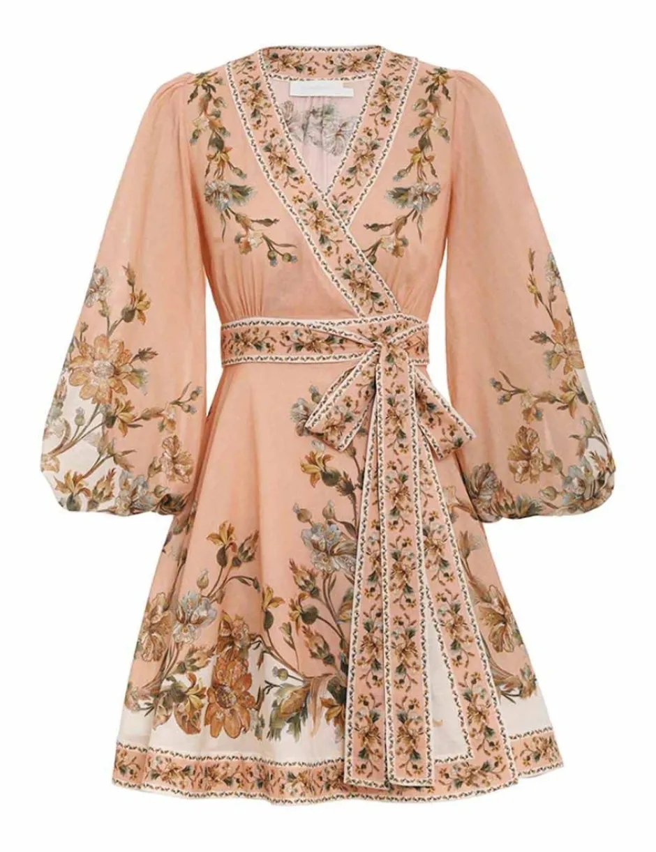 Hot ZIMMERMANN Chintz Wrap Mini Dress