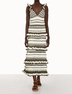 New ZIMMERMANN Devi Crochet Frill Dress
