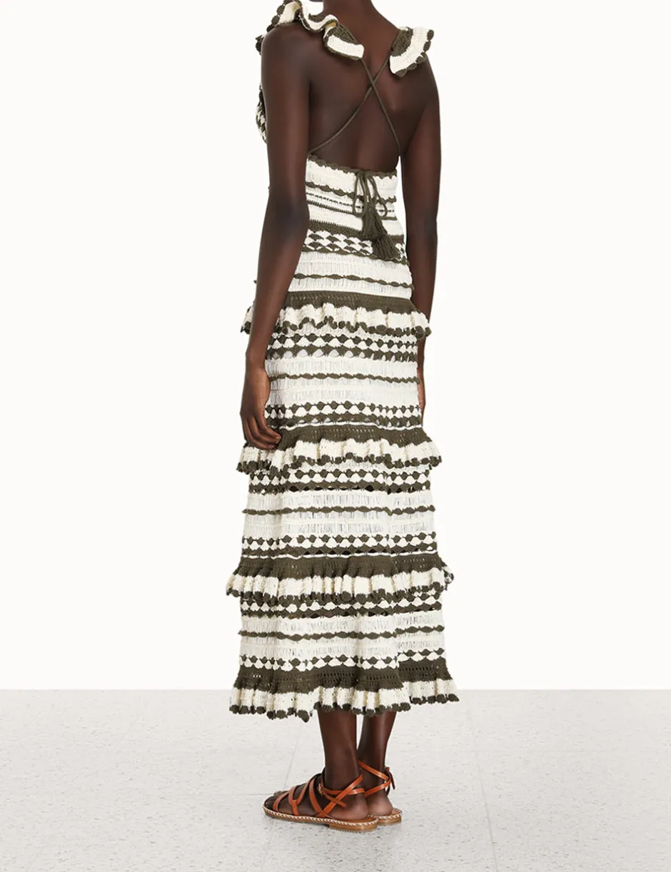 New ZIMMERMANN Devi Crochet Frill Dress
