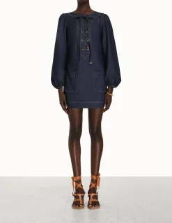 ZIMMERMANN Devi Lace Up Tunic Dress
