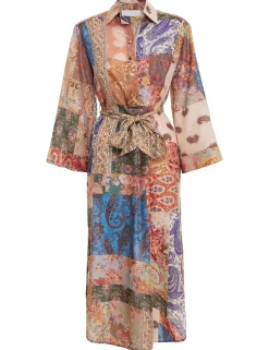 Online ZIMMERMANN Devi Midi Shirt Dress