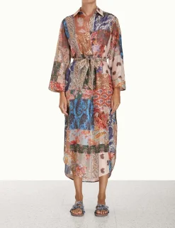 Online ZIMMERMANN Devi Midi Shirt Dress