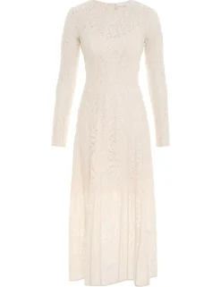 Online ZIMMERMANN Devi Panelled Lace Midi Dress