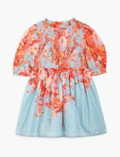 Outlet ZIMMERMANN Devi Puff Sleeve Shirred Dress