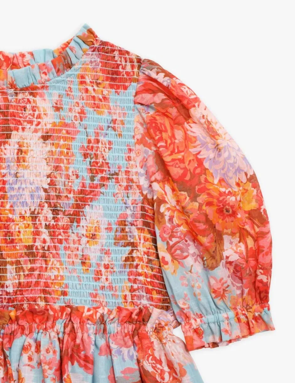 Outlet ZIMMERMANN Devi Puff Sleeve Shirred Dress