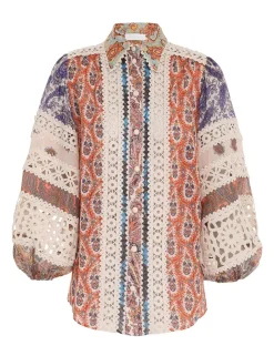 Sale ZIMMERMANN Devi Spliced Billow Blouse