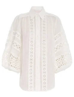 Hot ZIMMERMANN Devi Spliced Billow Blouse