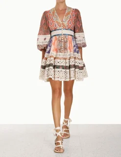 Sale ZIMMERMANN Devi Spliced Billow Mini Dress