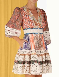 Sale ZIMMERMANN Devi Spliced Billow Mini Dress