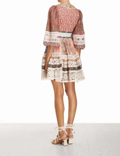 Discount ZIMMERMANN Devi Spliced Billow Mini Dress