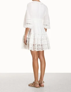Hot ZIMMERMANN Devi Spliced Billow Mini Dress