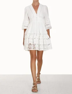 ZIMMERMANN Devi Spliced Billow Mini Dress