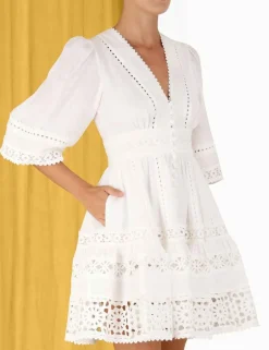 ZIMMERMANN Devi Spliced Billow Mini Dress