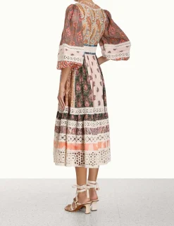 Clearance ZIMMERMANN Devi Spliced Midi Dress