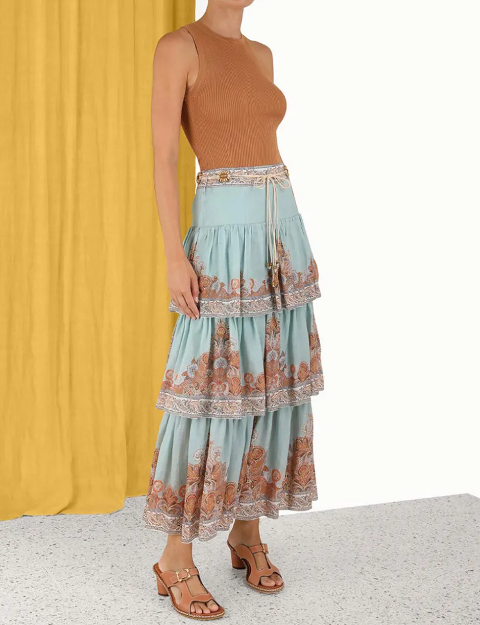 Online ZIMMERMANN Devi Tiered Skirt