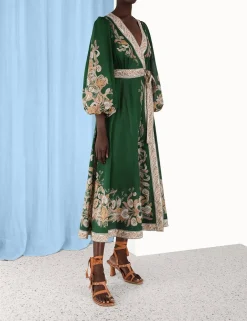 Outlet ZIMMERMANN Devi Wrap Midi Dress