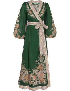 Clearance ZIMMERMANN Devi Wrap Midi Dress