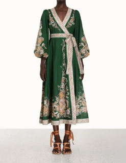 Clearance ZIMMERMANN Devi Wrap Midi Dress
