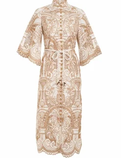 Hot ZIMMERMANN Ginger Embroidered Shirt Dress