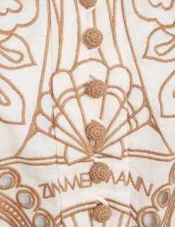Hot ZIMMERMANN Ginger Embroidered Shirt Dress