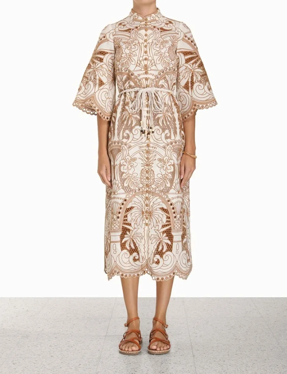 Sale ZIMMERMANN Ginger Embroidered Shirt Dress