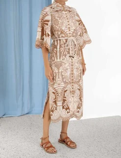 Sale ZIMMERMANN Ginger Embroidered Shirt Dress