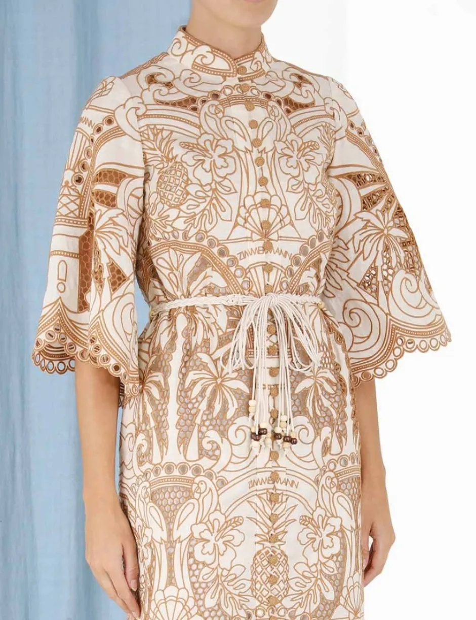 Sale ZIMMERMANN Ginger Embroidered Shirt Dress