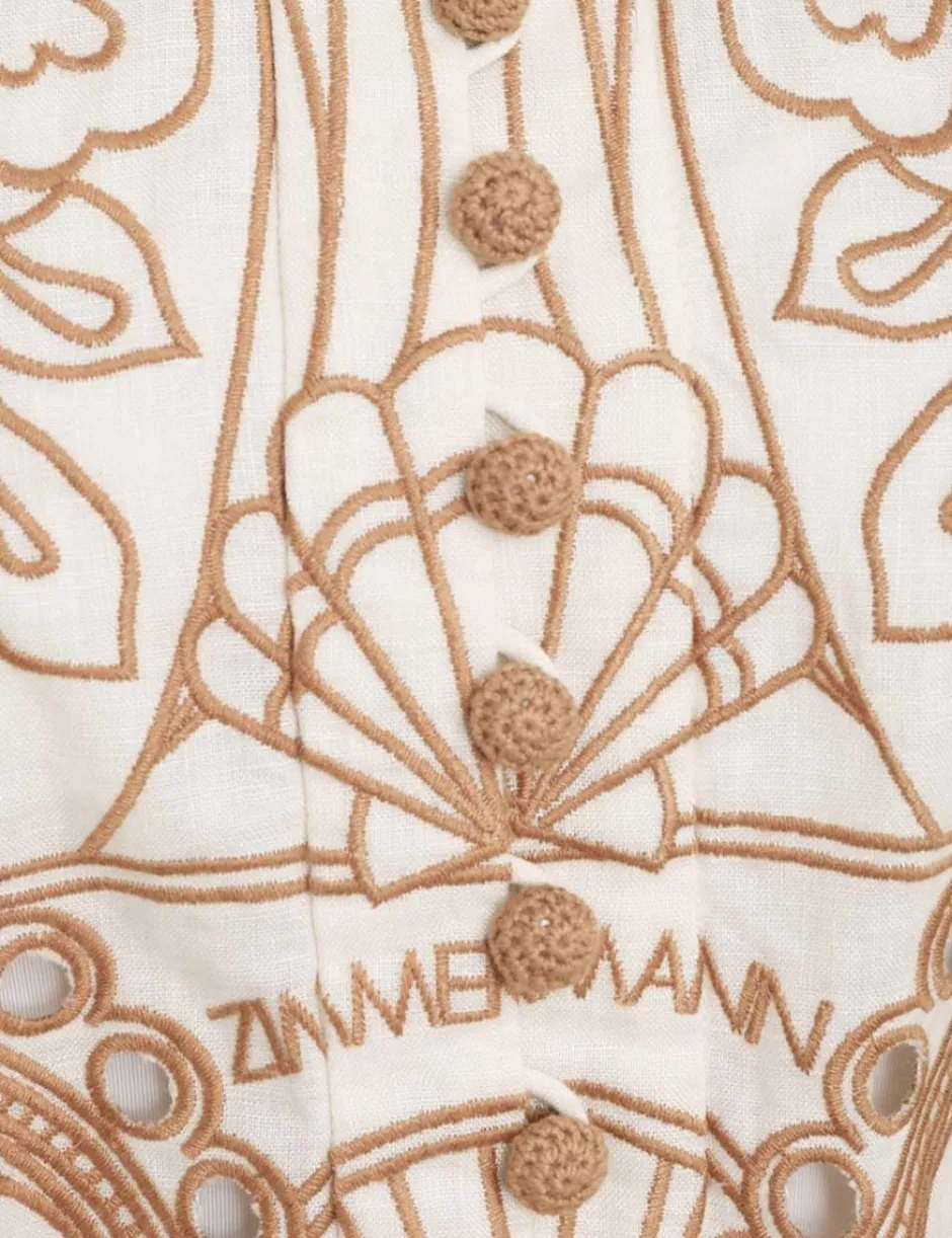 Sale ZIMMERMANN Ginger Embroidered Shirt Dress