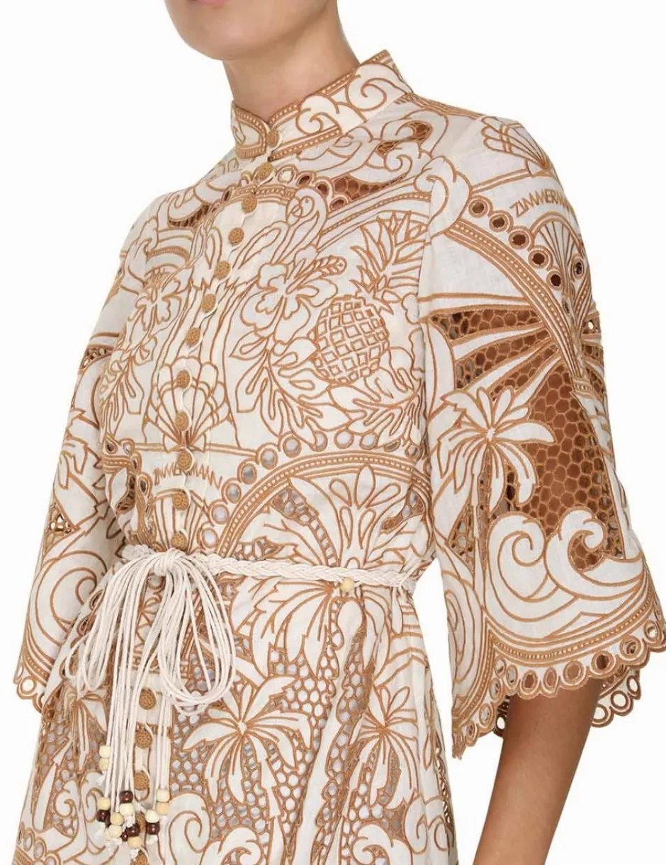 Sale ZIMMERMANN Ginger Embroidered Shirt Dress