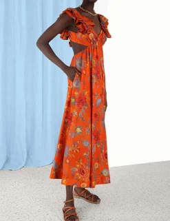 New ZIMMERMANN Ginger Frill Midi Dress
