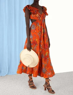 ZIMMERMANN Ginger Frill Midi Dress
