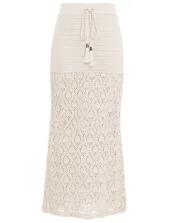 Best ZIMMERMANN Ginger Hand Crochet Midi Skirt
