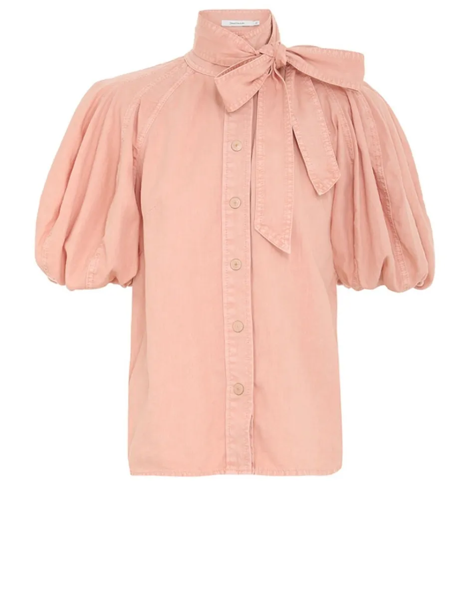 Clearance ZIMMERMANN Ginger Lantern Sleeve Shirt