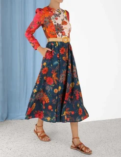 Hot ZIMMERMANN Ginger Long Sleeve Midi Dress