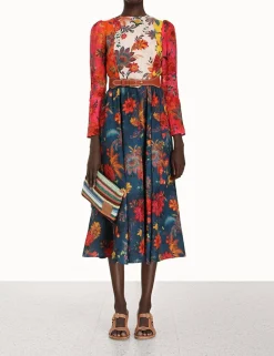 Hot ZIMMERMANN Ginger Long Sleeve Midi Dress